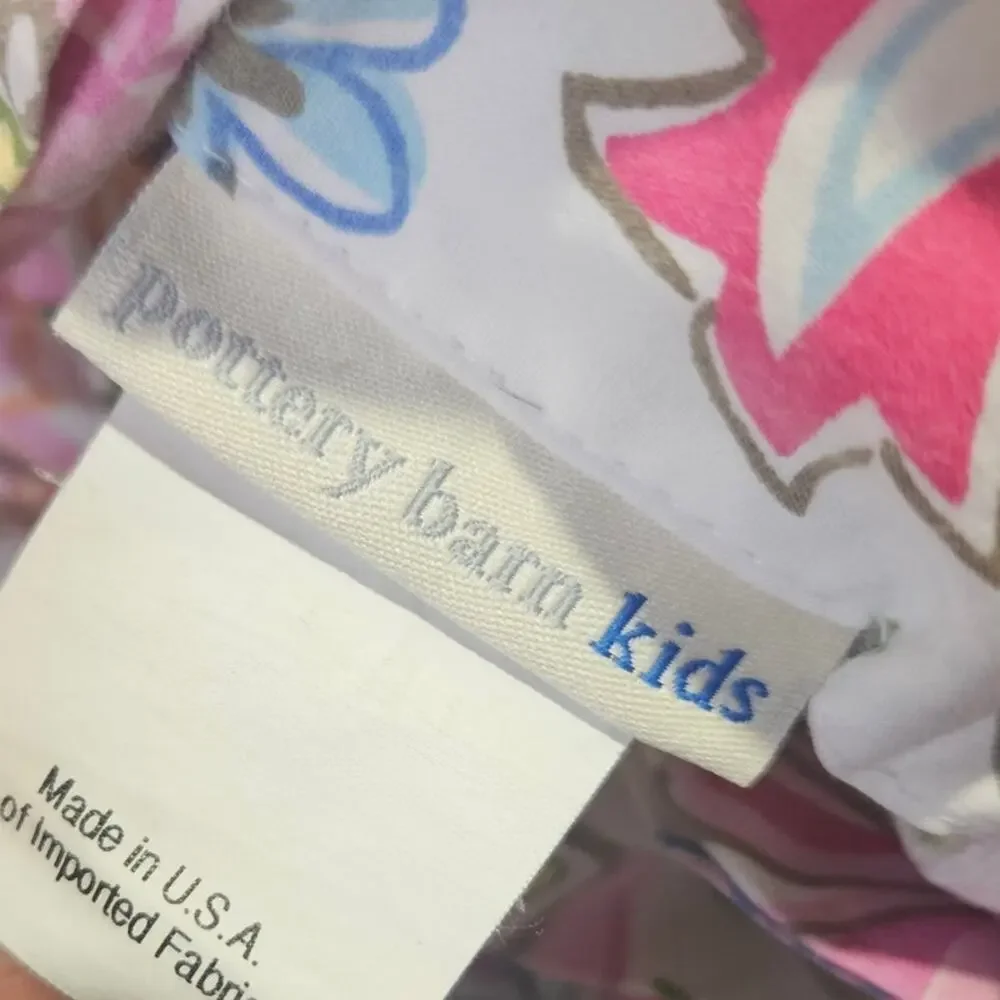 Pottery Barn Kids Full/Queen Cotton Pink Multicolor Floral Duvet Cover Cute